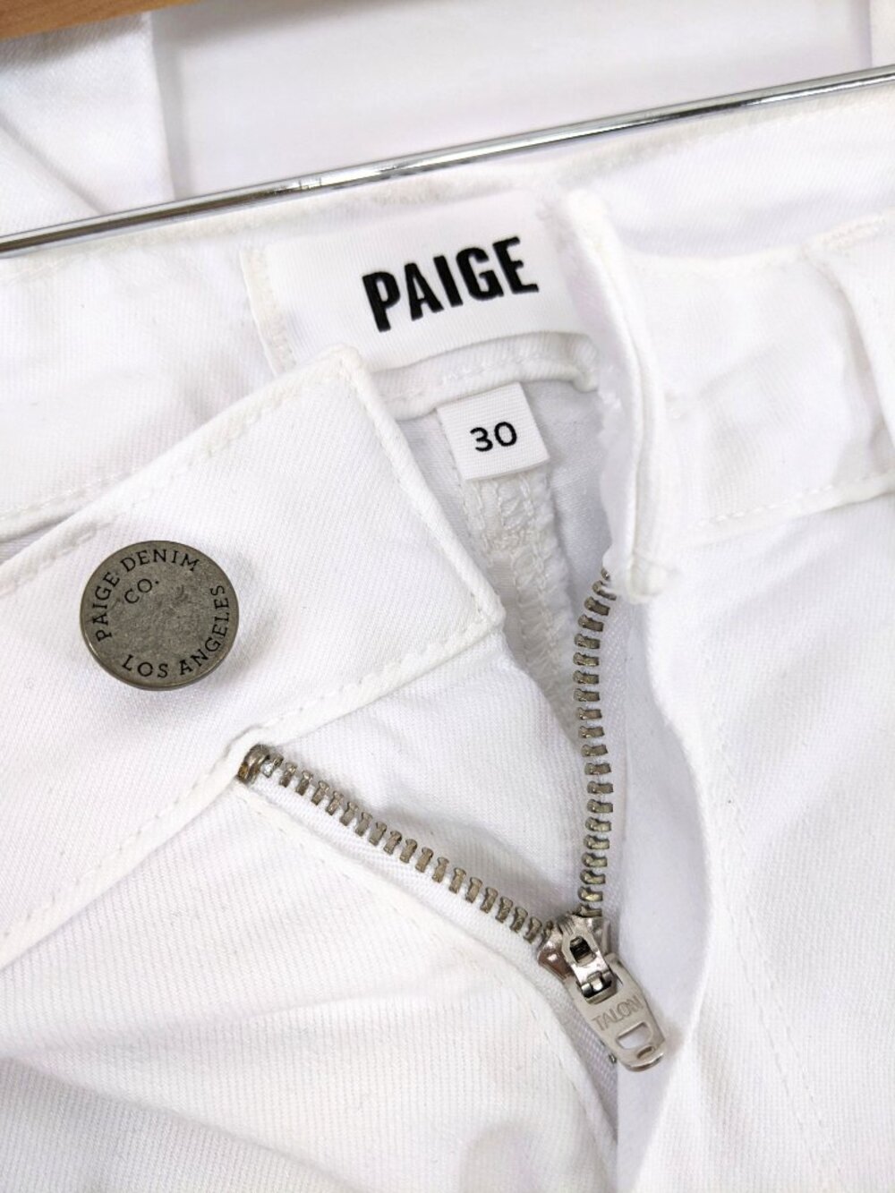 Paige Womens Jacqueline Crop Jeans Stretch Denim in Optic White Size 30 - Picture 5 of 8